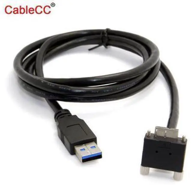 Main image of 3m 90 Degree Right Angled Micro USB Screw Mount to USB 3.0 Data Cable for Point Grey Chameleon Camera