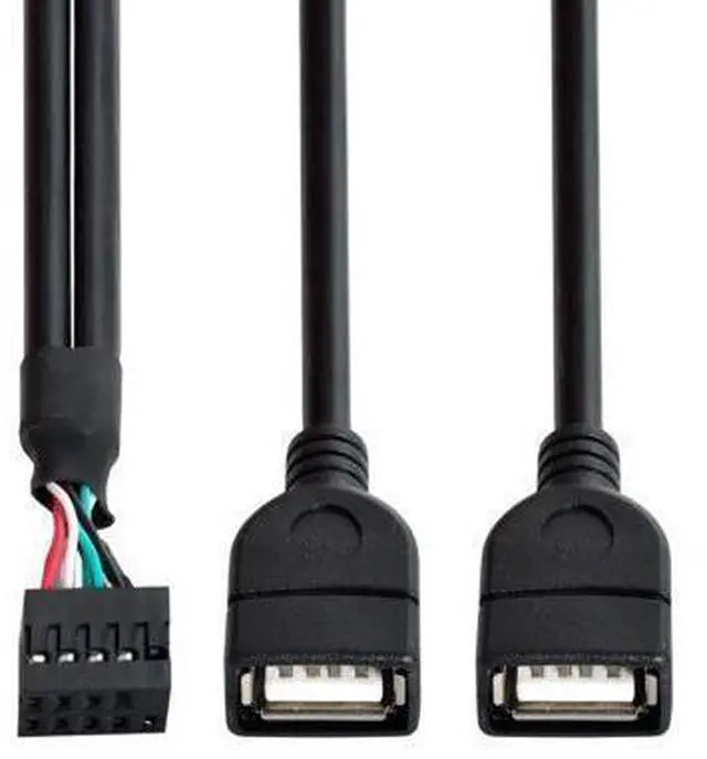 Main image of 50cm 10 Pin Motherboard Female Header to Dual USB 2.0 Female Adapter Cable