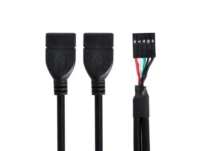 Alt view image 4 of 5 - 50cm 10 Pin Motherboard Female Header to Dual USB 2.0 Female Adapter Cable