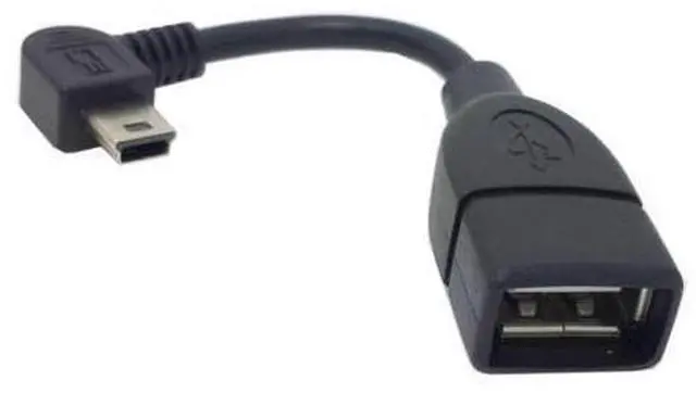 Main image of USB 2.0 A Female OTG to Left angled 90 Degree Mini B Male Cable 10cm