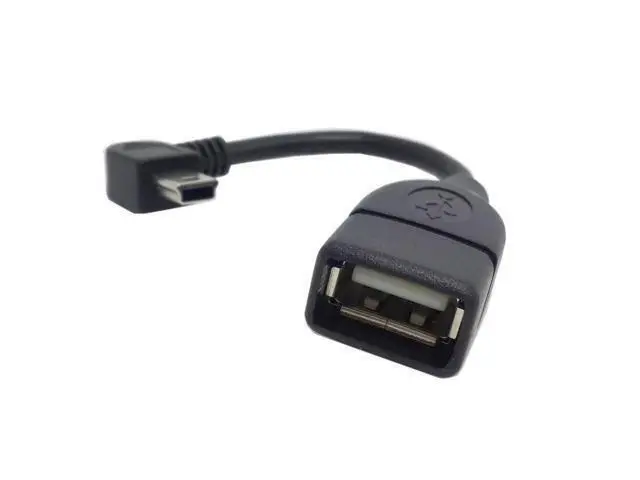 Alt view image 2 of 5 - USB 2.0 A Female OTG to Left angled 90 Degree Mini B Male Cable 10cm