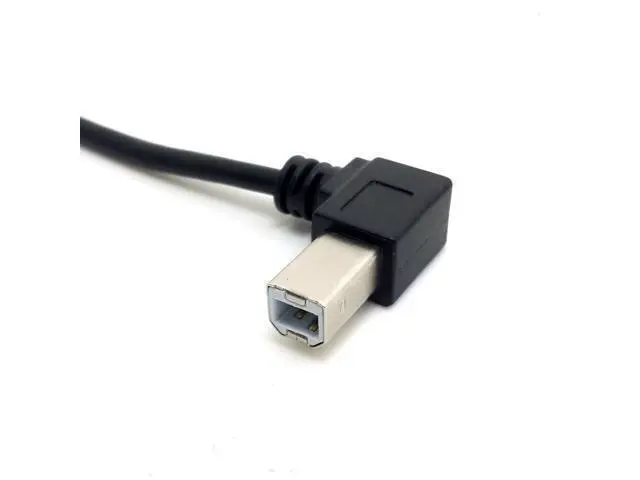 Alt view image 3 of 5 - Left Angled USB 2.0 A Male to B Male 90 Degree Angled Printer Cable 50cm