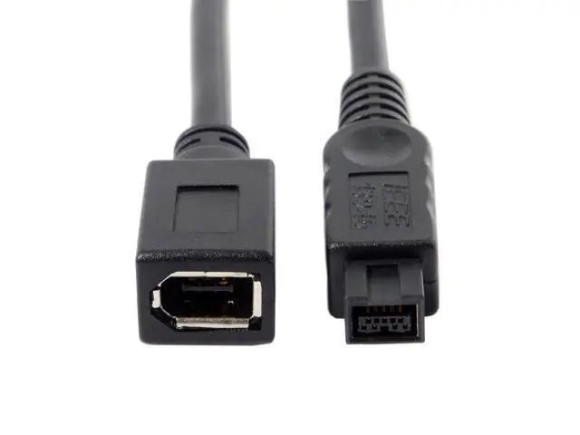 Alt view image 2 of 3 - Cablecc Black Color IEEE 1394 6PIN Female to 1394b 9PIN male Firewire 400 TO 800 Cable 10cm