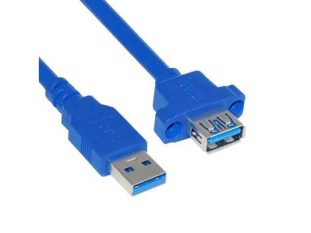 Alt view image 2 of 3 - USB 3.0 A Type Male to Female Extension Cable with Panel Mount Screws Holes