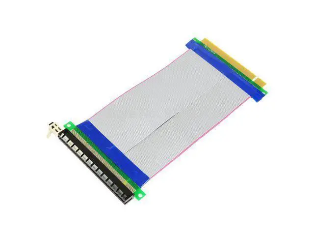 Alt view image 4 of 5 - 20cm PCI-E Express 16X to 16x Male to Female Riser Extender Card Ribbon Cable