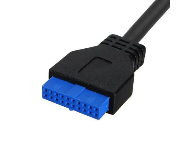 Alt view image 5 of 5 - 50cm USB 3.0 B Type Male to 3.0 Motherboard 19pin Header Cable 90 Degree Left angled