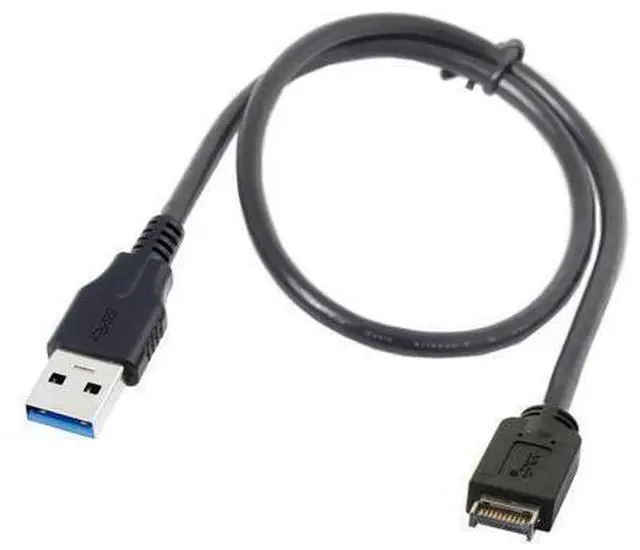 Main image of USB 3.0 Type-A Male to USB 3.1 Front Panel Header Extension Data Cable Converter Cord 50cm Black