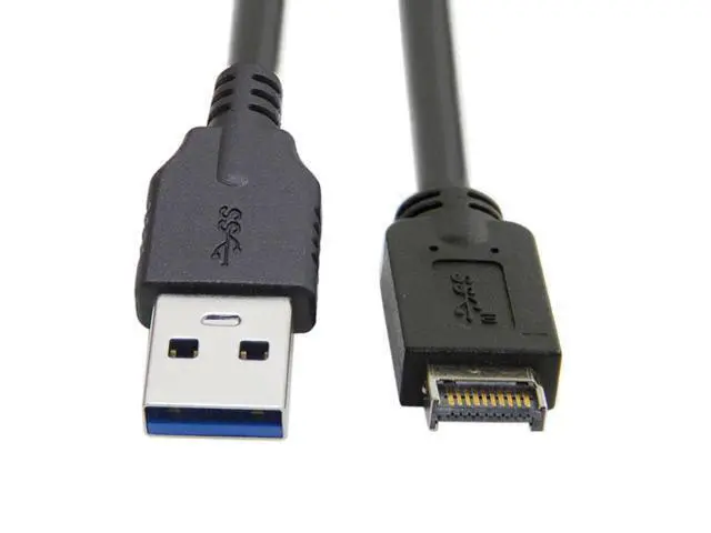 Alt view image 2 of 3 - USB 3.0 Type-A Male to USB 3.1 Front Panel Header Extension Data Cable Converter Cord 50cm Black