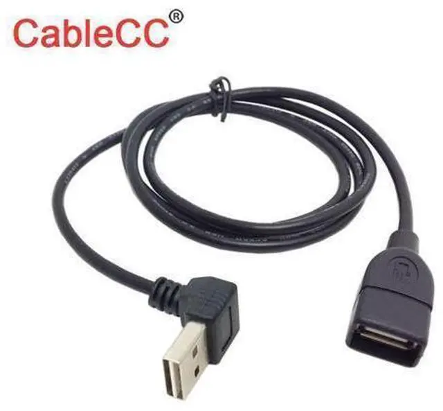 Main image of USB 2.0 Male to Female Reversible Design Up & Down Angled 90 Degree Extension Cable 1m