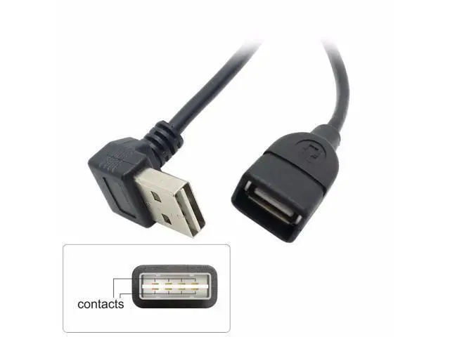 Alt view image 4 of 5 - USB 2.0 Male to Female Reversible Design Up & Down Angled 90 Degree Extension Cable 1m