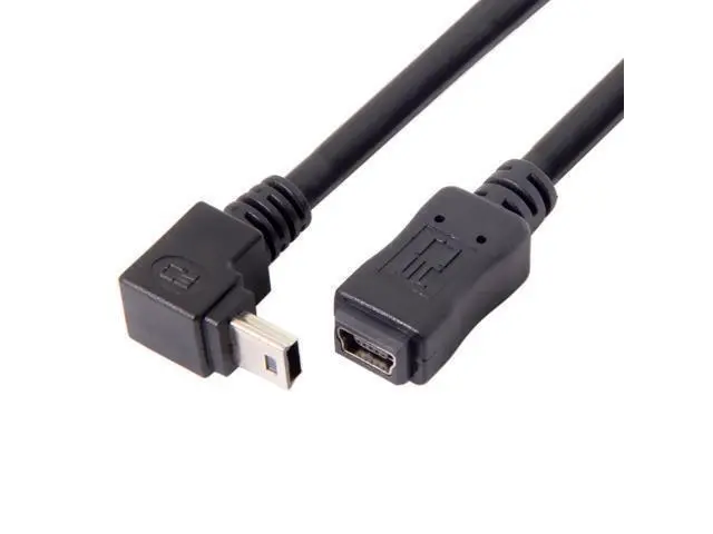 Alt view image 2 of 3 - GPS Mini USB 5P 90D Down Direction Angled Male to 5P Female Extension Cable 0.2M