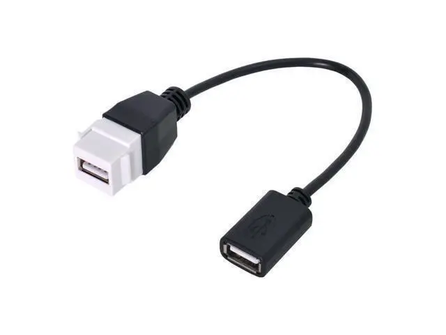 Alt view image 4 of 5 - CY USB 2.0 Female to Female Extension Exteder Coupler Cable with Keystone Panel Mount Holes 20cm