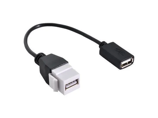 Alt view image 5 of 5 - CY USB 2.0 Female to Female Extension Exteder Coupler Cable with Keystone Panel Mount Holes 20cm