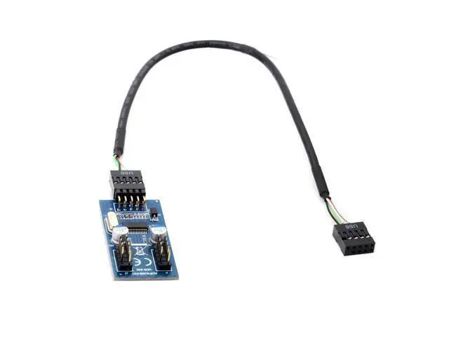 Alt view image 2 of 3 - 9pin USB 2.0 Header 1 to 2 Female Motherboard Extension Cable HUB Connector Adapter Port Multilier