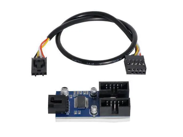 Alt view image 3 of 3 - 9pin USB 2.0 Header 1 to 2 Female Motherboard Extension Cable HUB Connector Adapter Port Multilier