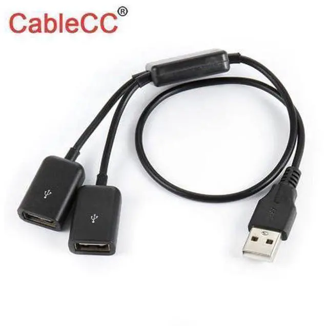 Main image of Black USB 2.0 Dual Ports Hub Cable Bus power For Laptop Mac book Notebook PC & Mouse & Flash Disk