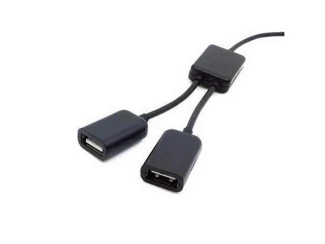 Alt view image 3 of 5 - Black USB 2.0 Dual Ports Hub Cable Bus power For Laptop Mac book Notebook PC & Mouse & Flash Disk
