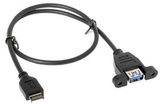 Main image of USB 3.1 Front Panel Header to USB 3.0 Type-A Female Extension Cable 50cm Panel Mount Type