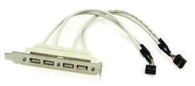 Main image of PCI 4 PORTS USB 2.0 Female Screw to Motherboard 9pin header cable with bracket