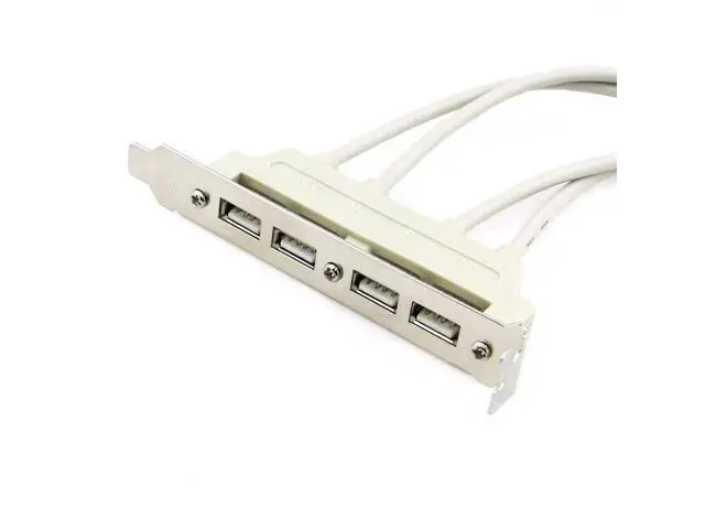 Alt view image 2 of 3 - PCI 4 PORTS USB 2.0 Female Screw to Motherboard 9pin header cable with bracket