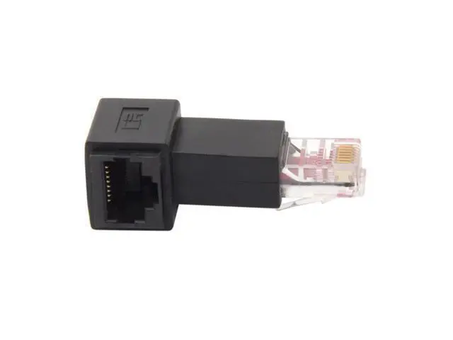 Alt view image 2 of 3 - Cable Right Angled 90 Degree 8P8C FTP STP UTP Cat 5e Male to Female Lan Ethernet Network Extension Adapter