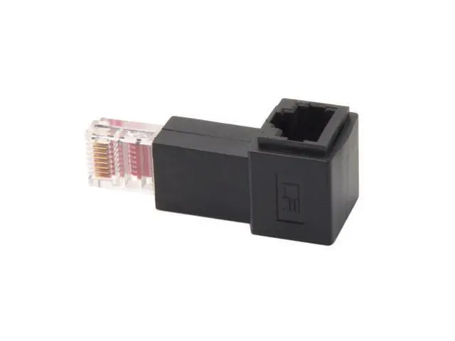 Alt view image 3 of 3 - Cable Right Angled 90 Degree 8P8C FTP STP UTP Cat 5e Male to Female Lan Ethernet Network Extension Adapter