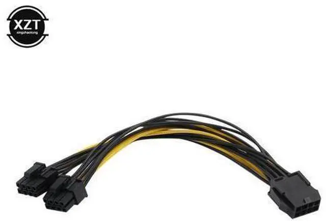 Main image of Hot Sale 10pcs/lot 8 Pin GPU to PCI-E 8P(6+2)pin splitter 18AWG extention power cable 20cm wire for graphics card BTC Miner