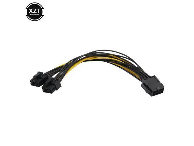 Alt view image 4 of 6 - Hot Sale 10pcs/lot 8 Pin GPU to PCI-E 8P(6+2)pin splitter 18AWG extention power cable 20cm wire for graphics card BTC Miner