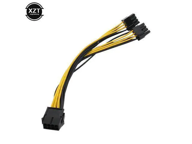 Alt view image 5 of 6 - Hot Sale 10pcs/lot 8 Pin GPU to PCI-E 8P(6+2)pin splitter 18AWG extention power cable 20cm wire for graphics card BTC Miner