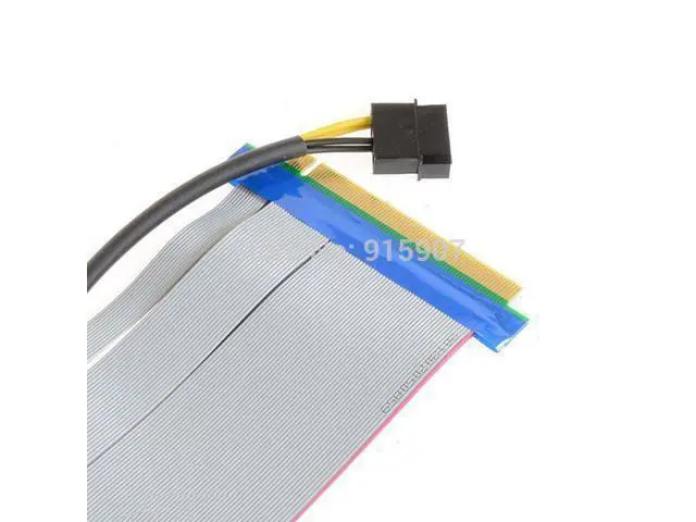 Alt view image 3 of 5 - 20cm PCI-E Express 16X to 16x Riser Extender Card with Molex IDE Power & Ribbon Cable