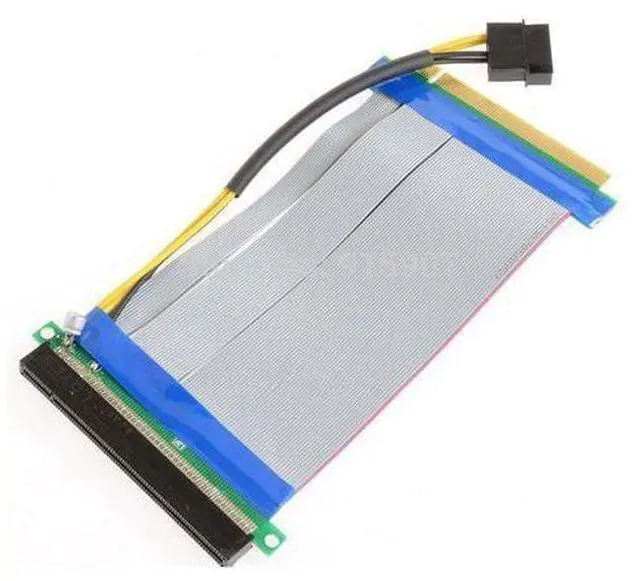 Main image of 20cm PCI-E Express 16X to 16x Riser Extender Card with Molex IDE Power & Ribbon Cable