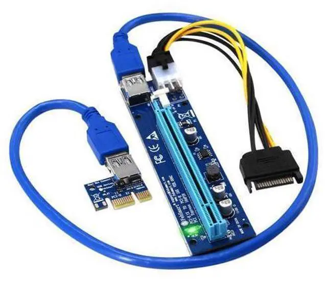 Main image of PCI-E 1X to 16X Graphics Card Extension Cable USB Enhanced Power Supply 6P Anti-High Temperature Adapter Module,2XPCS