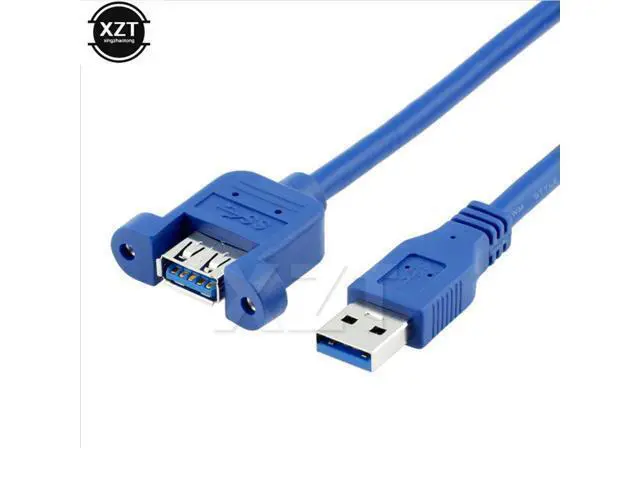 Alt view image 4 of 6 - 5pcs USB3.0 Male To Female High Speed USB 3.0 Extension Cable Wire Computer Host 0.5m with Screw Hole hot sale