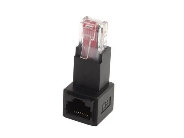 Alt view image 3 of 5 - CableCC Down Angled 90 Degree 8P8C FTP STP UTP Cat 5e Male to Female Lan Ethernet Network Extension Adapter