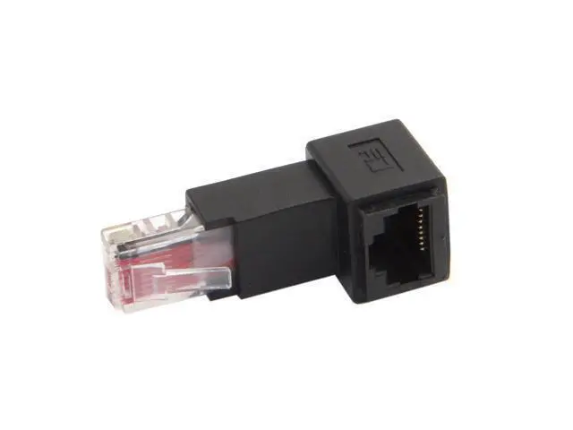 Alt view image 2 of 5 - CableCC Down Angled 90 Degree 8P8C FTP STP UTP Cat 5e Male to Female Lan Ethernet Network Extension Adapter