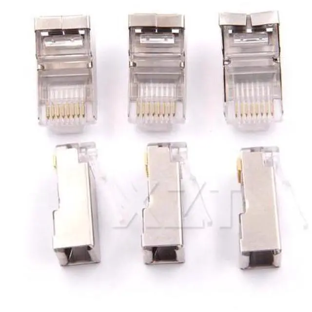 Alt view image 6 of 6 - rj45 shielded cat6 shielded network connectors 50pcs /LOT rj45 plug 8p8c terminals for stp ethernet Cable switches modem