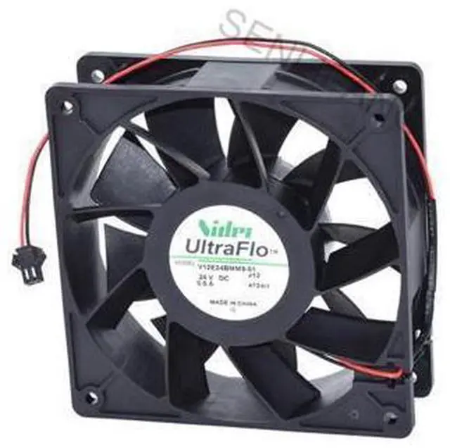 Main image of Ventilador enfriador de servidor de 2 cables, 2 cables, para V12E24BMM9-51 4724I1 24V DC 0.6A 120x120x38mm