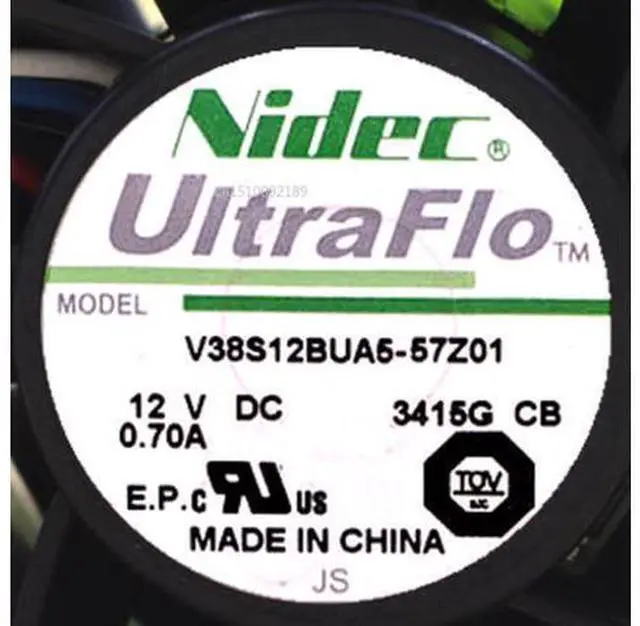 Main image of Para Nidec V38S12BUA5-57Z01 PWM de flujo Axial ventilador de refrigeración con violencia DC 12V 0.7A 4028 4CM 40*40*28mm 4 cables