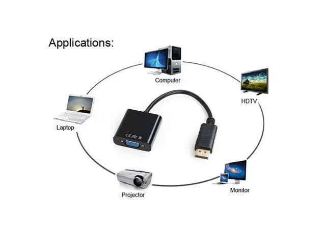 Alt view image 4 of 7 - CYDZ DP DisplayPort to VGA Convertor Adapter Cable BLACK