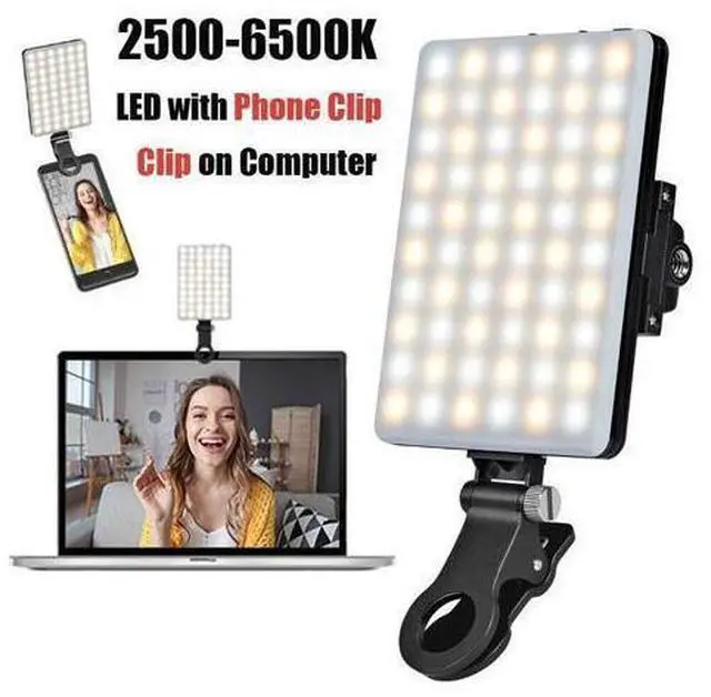 Main image of 3 In 1 LED Video Light Fill Light Clip on Computer with Phone Holder