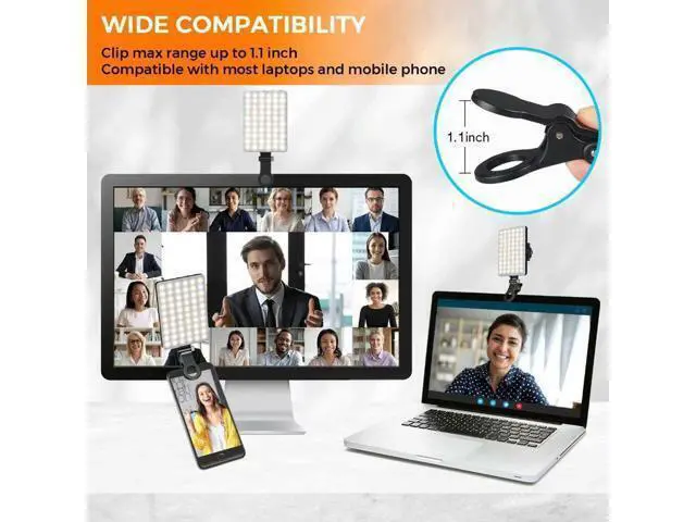 Alt view image 2 of 4 - 3 In 1 LED Video Light Fill Light Clip on Computer with Phone Holder