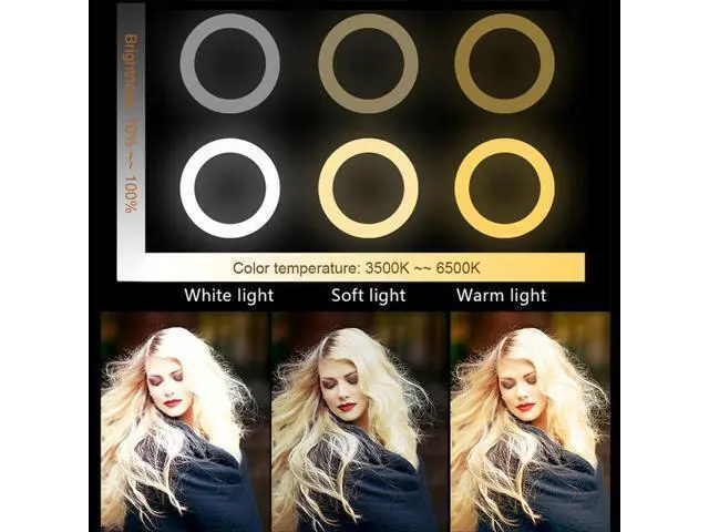 Alt view image 3 of 4 - 6'' LED Ring Light with Tripod + Mobile Phone Clip + Tripod for Selfie Make up