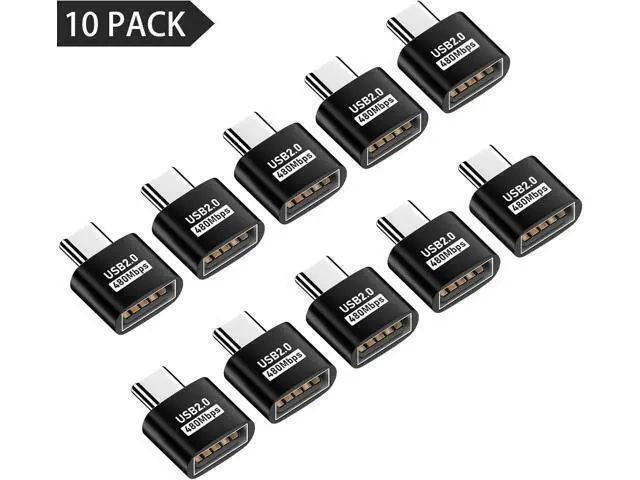 Alt view image 7 of 7 - USB C to USB Adapter, USB Type C Male to USB 2.0 Female Extension Connector, USB to USB C Adapter, Support 480Mbps Data Transfer, OTG Function and Charging for Phone, Laptop (10 Black)