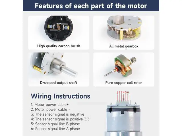 Alt view image 3 of 7 - DC Motors 12V 7.4V High Torque Electric Geared Motor for DIY Toys Science Experiments (520 Motor 550RPM)