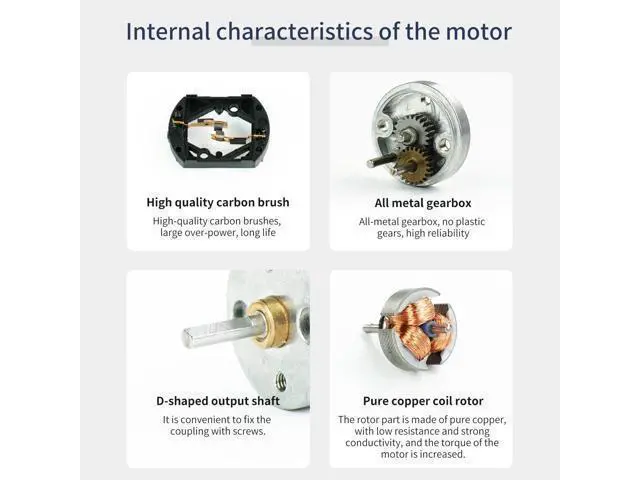 Alt view image 3 of 7 - DC Motors 12V 7.4V High Torque Electric Geared Motor for DIY Toys Science Experiments (310 Motor 450RPM)