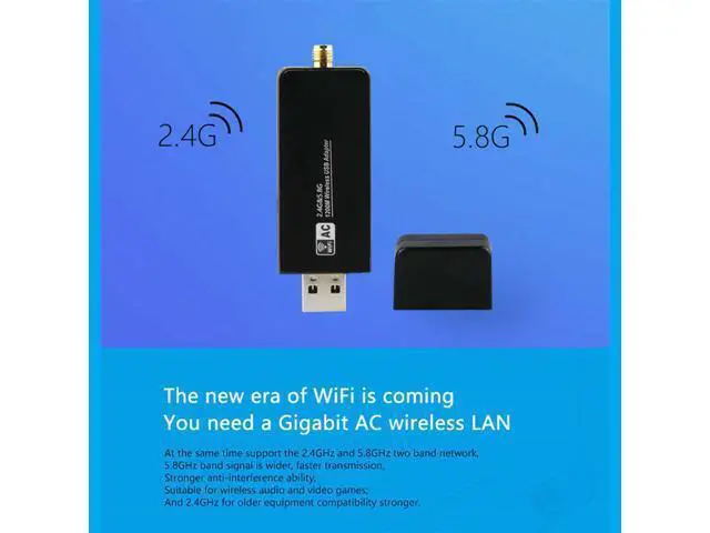 Alt view image 4 of 6 - RTL8812AU Chipset 1200Mbps 5GHz Wireless AC WiFi USB Adapter Dongle Antenna