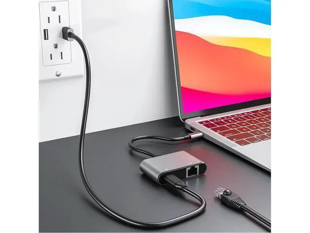 Alt view image 6 of 7 - ULANSeN USB C to RJ45 LAN Ethernet Gigabit Network Adapter with Chippset AX88179 with 100W PD Charging for Windows/iOS/iPadOS/macOS/Linux