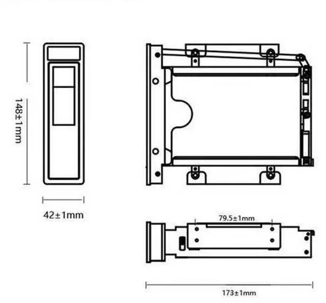 Alt view image 2 of 5 - Internal 5.25 Inch CD-ROM HDD Mobile Rack Mounting Bracket Frame Enclosure with SATA Cable for 3.5 Inch SATA I/II/III