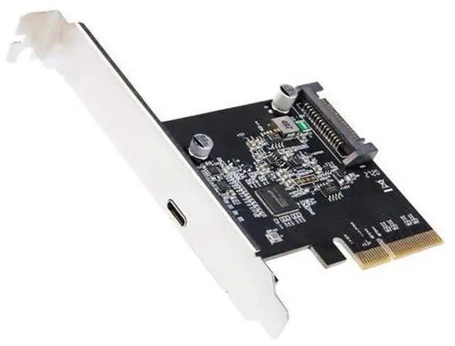 Main image of USB 3.2 PCI Express Expansion Card PCI-E 4X To USB3.2 Gen2 X2 Type-C 20Gbps SATA Powered Asmedia ASM3242 Color: White