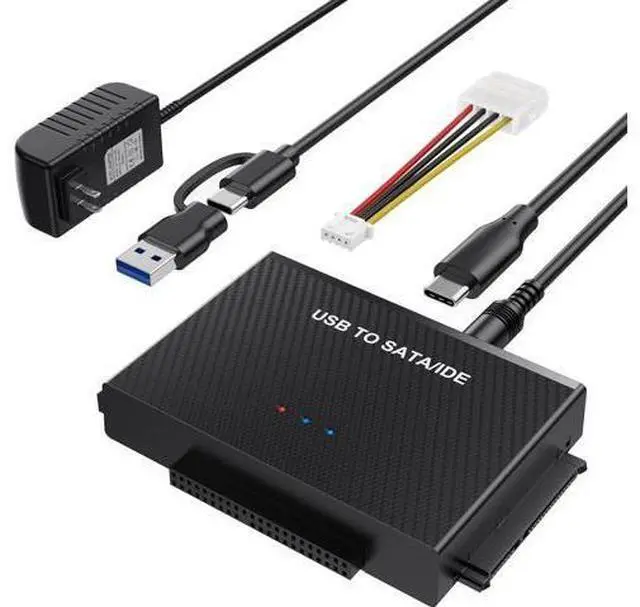 Main image of Hard Drive Reader SATA IDE to USB 3.0 Adapter USB + Type C to External Hard Drive Data Ultra Recovery Converter Kit for Universal 2.5 3.5 IDE HDD 2.5 SSD with 12V/2A Power Adapter